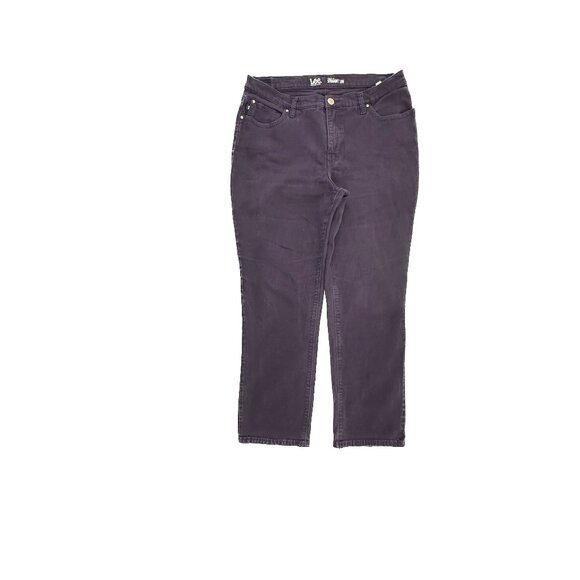 Lee Classic Fit Straight Leg Women's size 14P Dark Wash Purple Denim Jeans - Picture 1 of 5